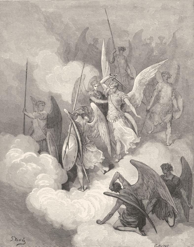 MILTON PARADISE LOST. This greeting on thy impious crest receive c1886 print